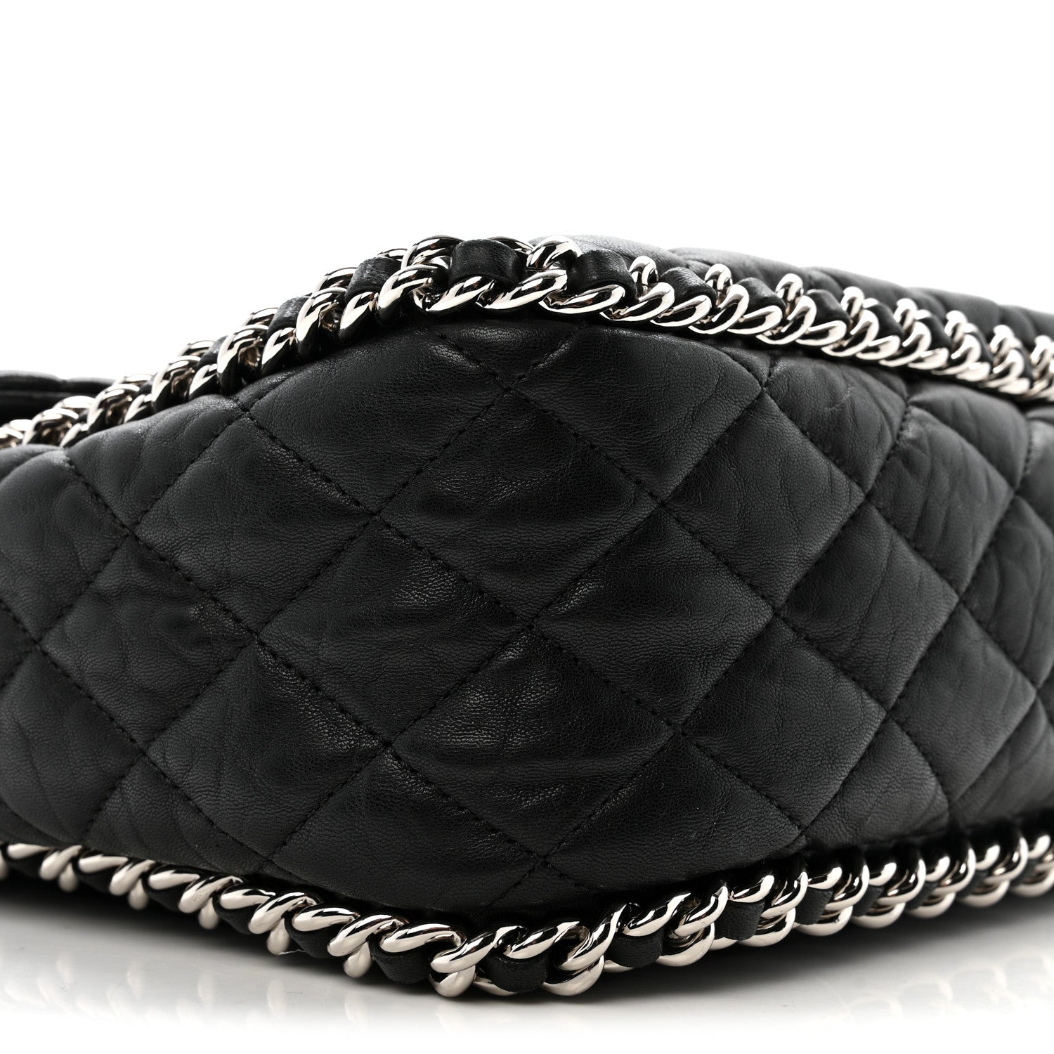 Chanel Washed Lambskin Quilted Maxi Chain Around Flap Black 9 of 12
