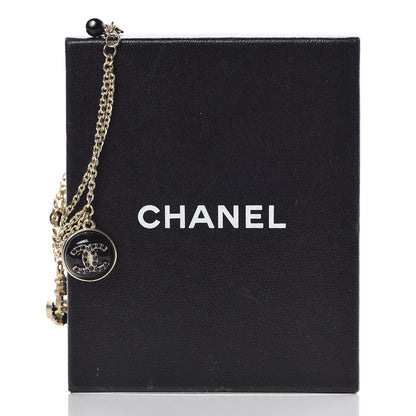 Chanel Resin Bead Charms Bracelet Black Gold 5 of 5