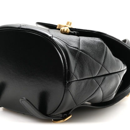Chanel Lambskin Quilted Logo Mini Backpack Black 9 of 10