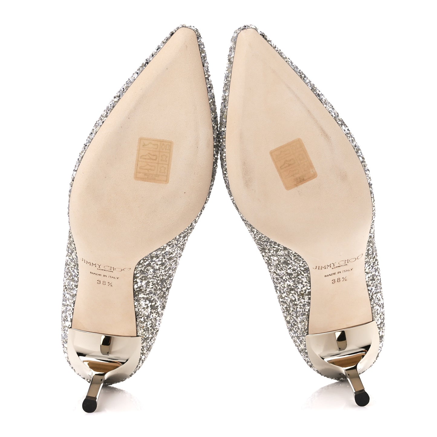 Glitter Pointy Toe Romy 85 Pumps 38.5 Champagne