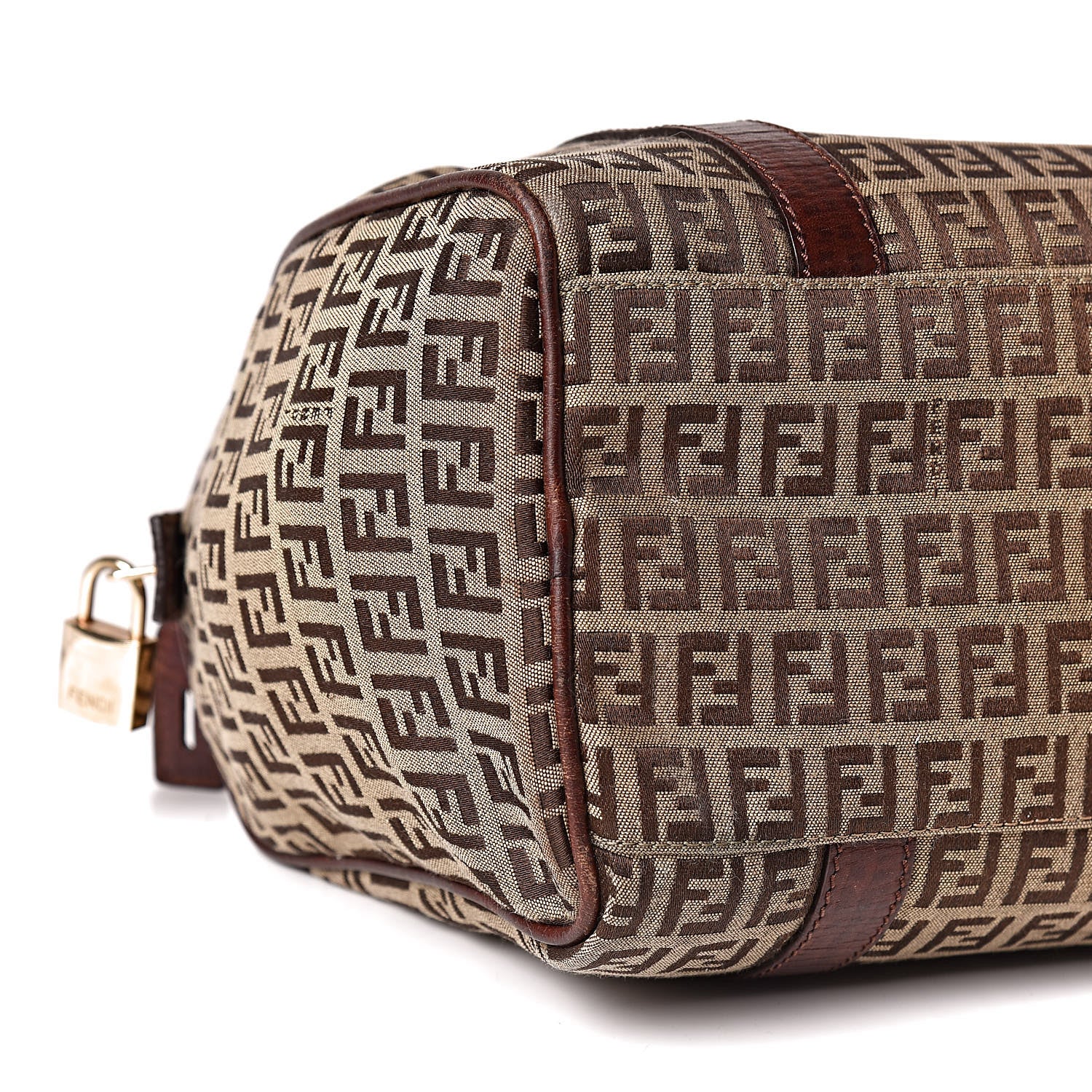 Fendi Zucchino Vitello Small Boston Mogano Panna Bruciato 8 of 9