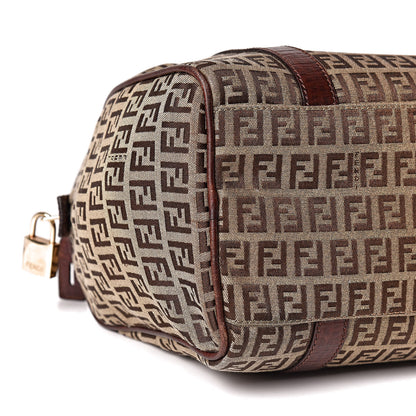 Fendi Zucchino Vitello Small Boston Mogano Panna Bruciato 8 of 9