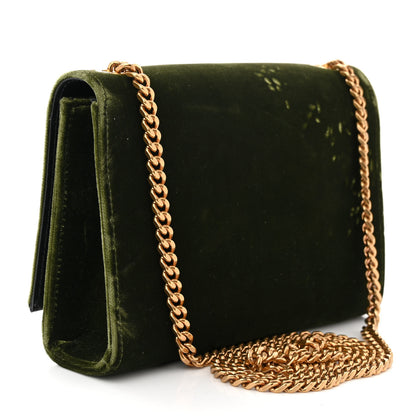 Saint Laurent Velvet Monogram Small Kate Double Tassel Shoulder Bag Loden 3 of 11