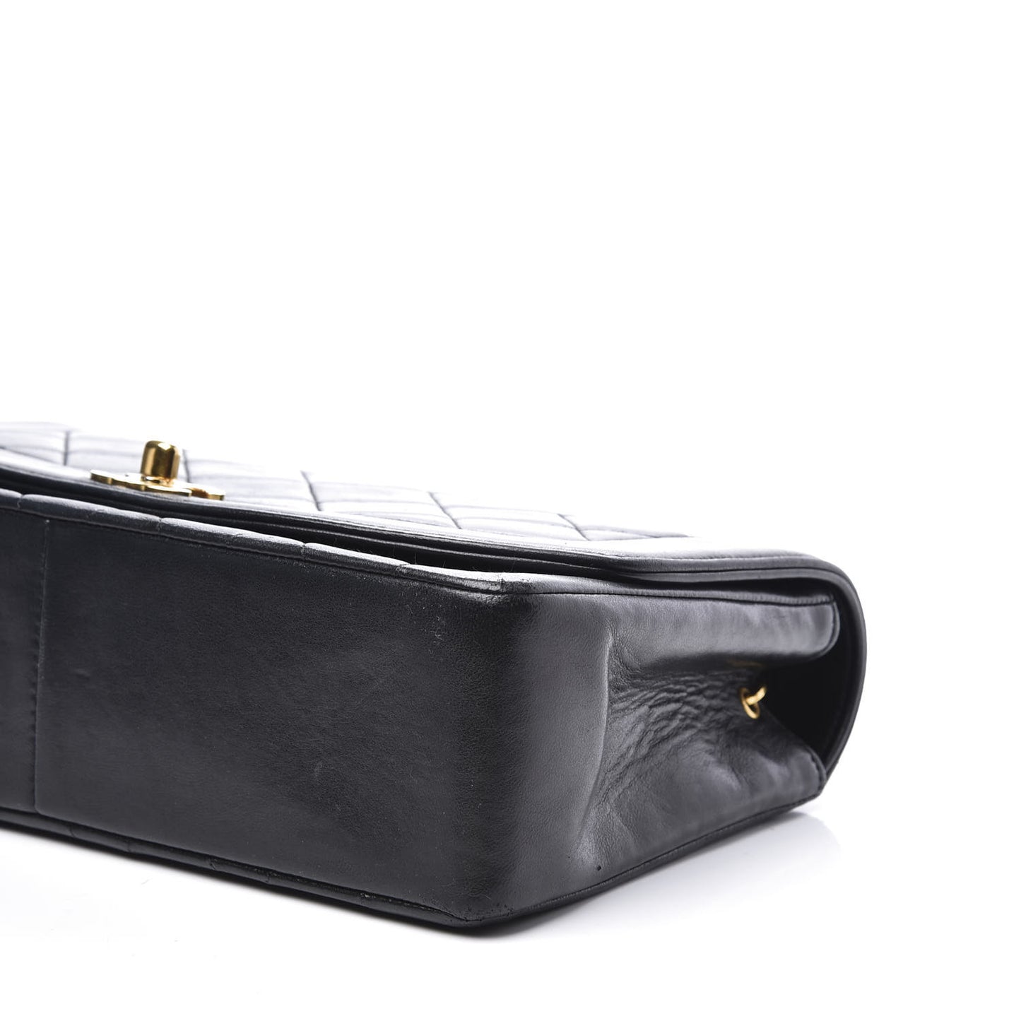Lambskin Quilted Medium Single Flap Black