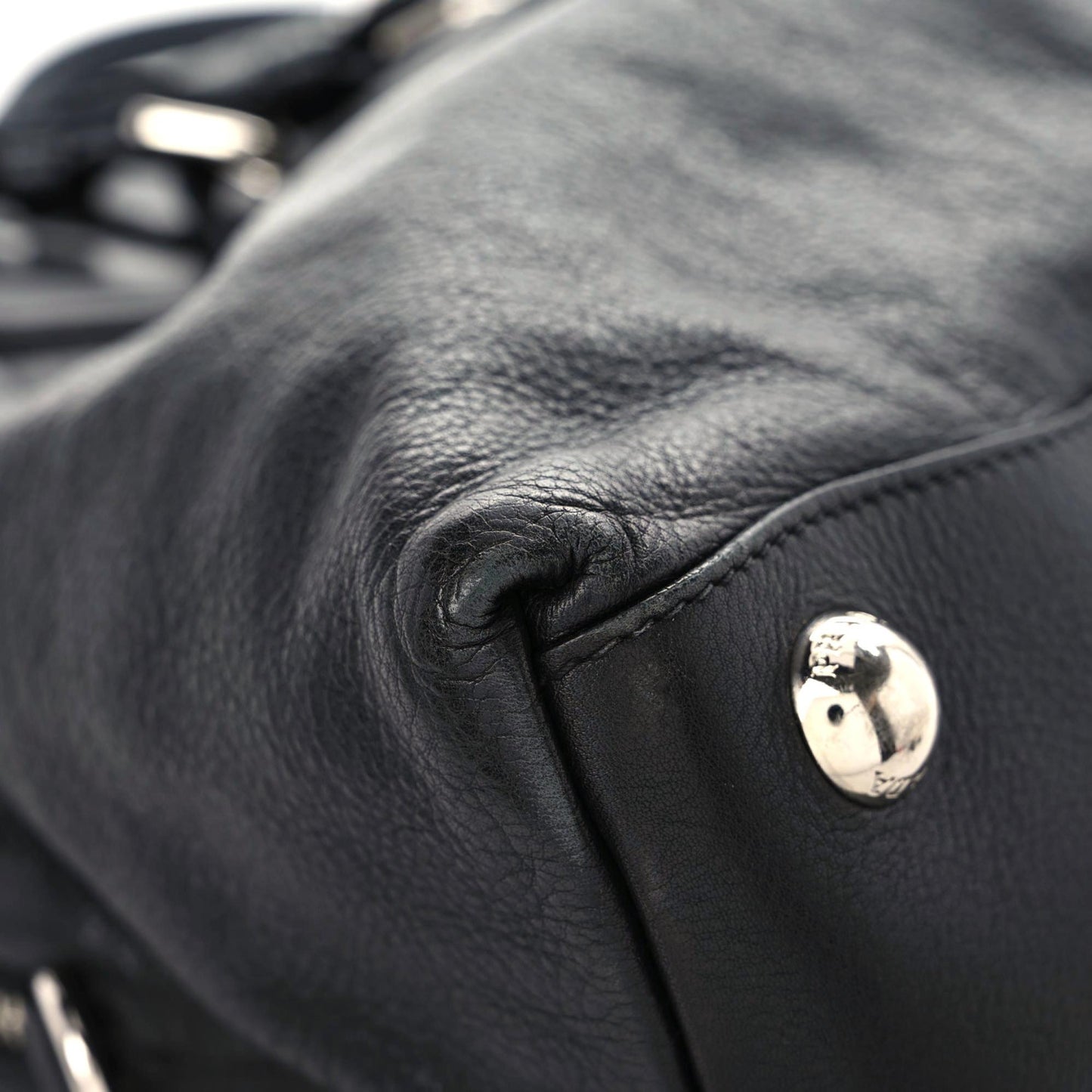 Soft Calf Pleated Tote Black