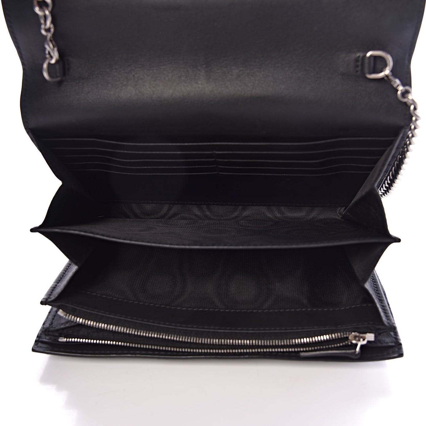 Suede Mini Dionysus Chain Wallet Black