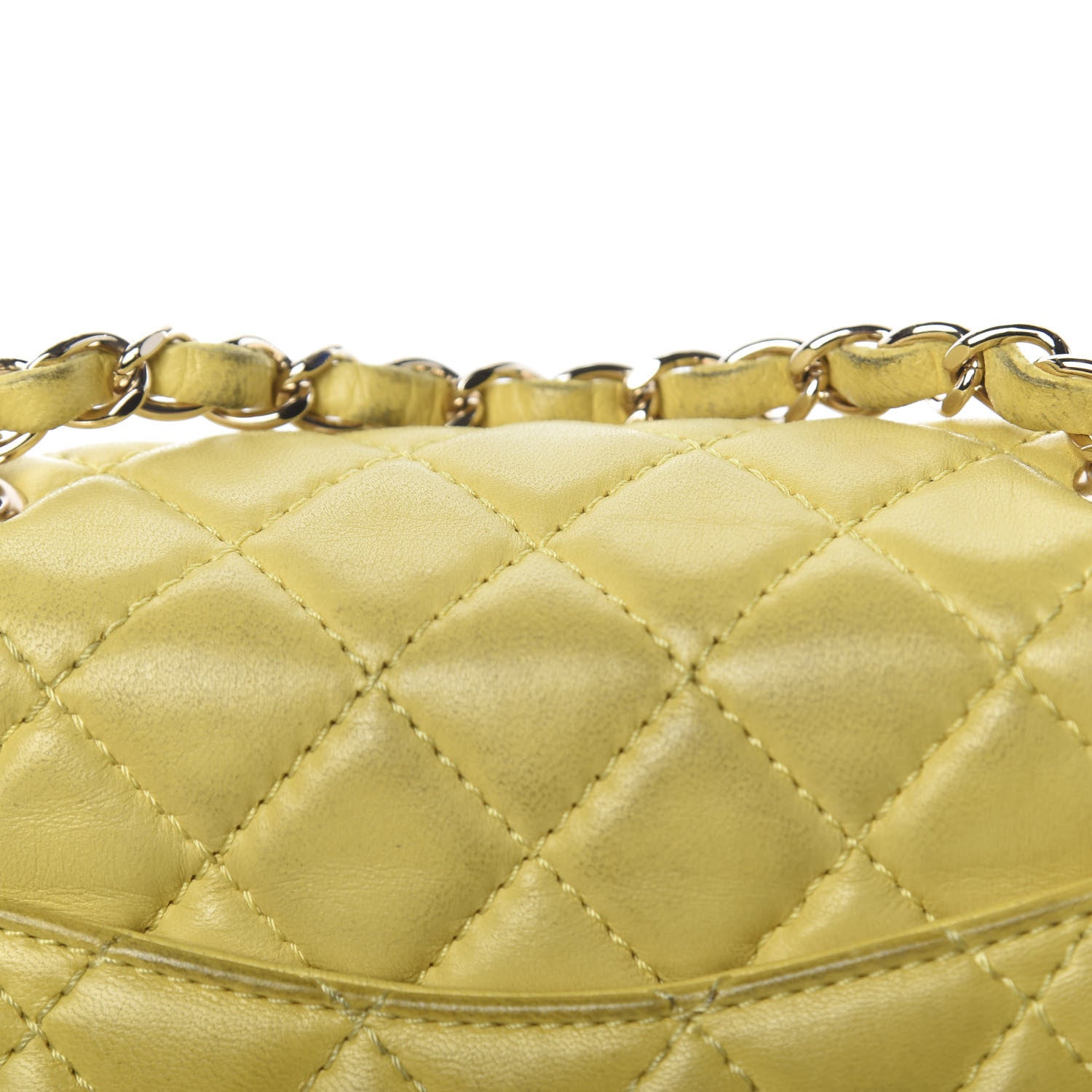Chanel Lambskin Quilted Mini Square Flap Yellow 16 of 19