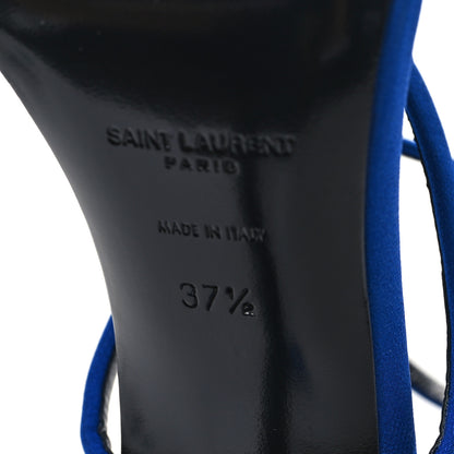 Saint Laurent Silk Crepe Baliqua 95 Sandals 37.5 Picasso Blue 6 of 9