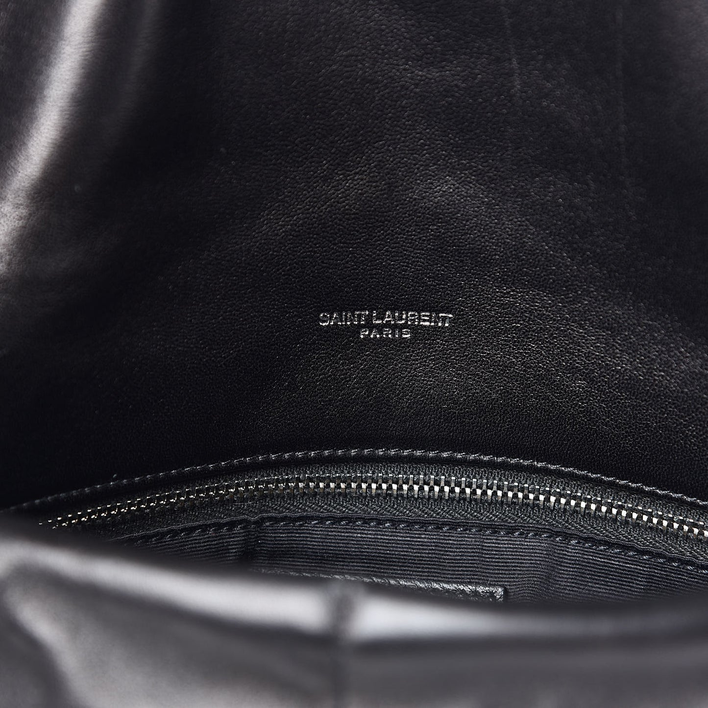 Lambskin Quilted Medium Loulou Puffer Monogram Chain Satchel Black