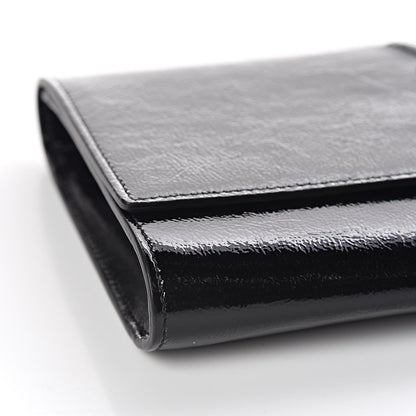 Saint Laurent Textured Patent Monogram Large Belle De Jour Clutch Black 7 of 9