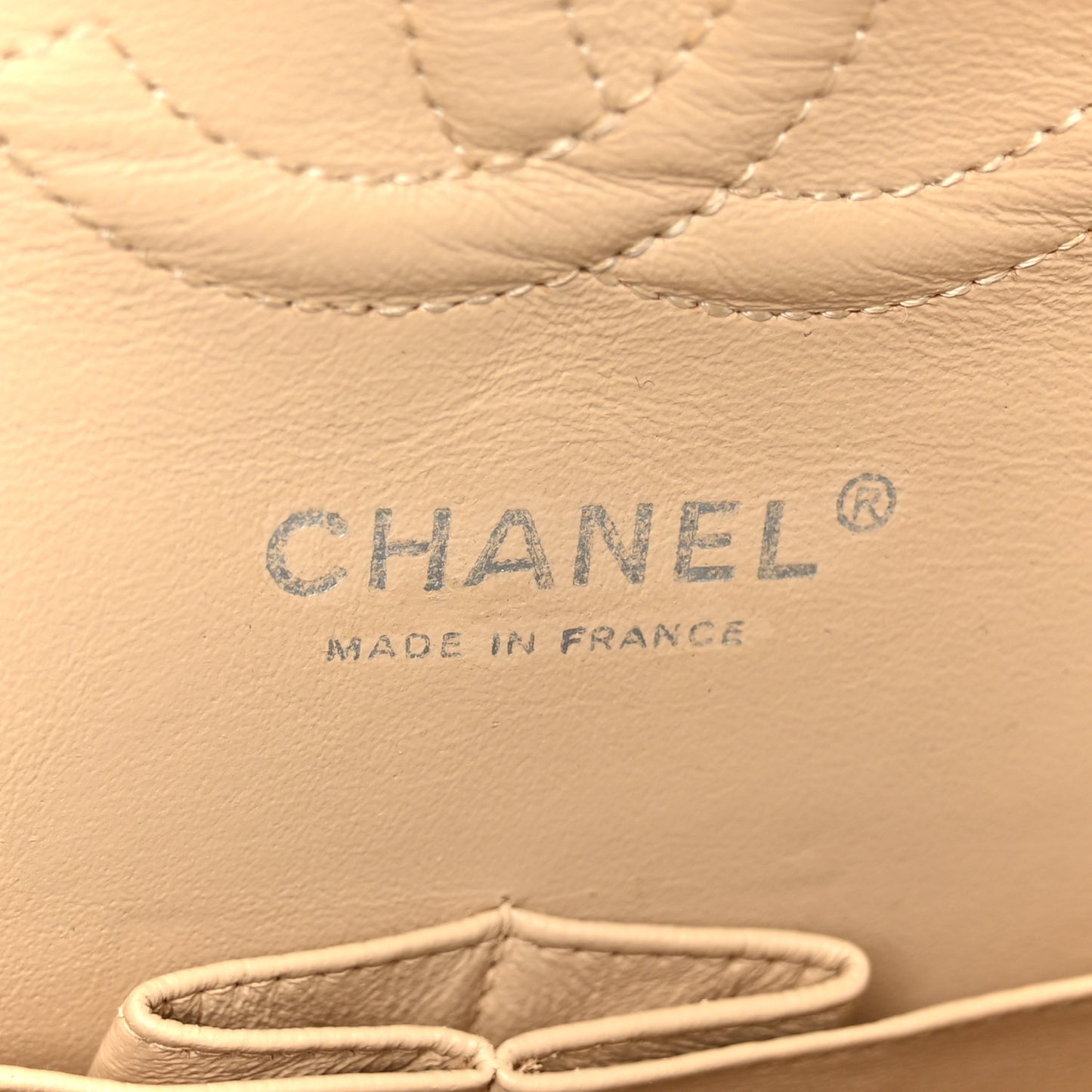 Caviar Quilted Medium Double Flap Beige