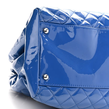 Chanel Patent Quilted Large Just Mademoiselle Bowling Bag Dark Blue 8 of 9