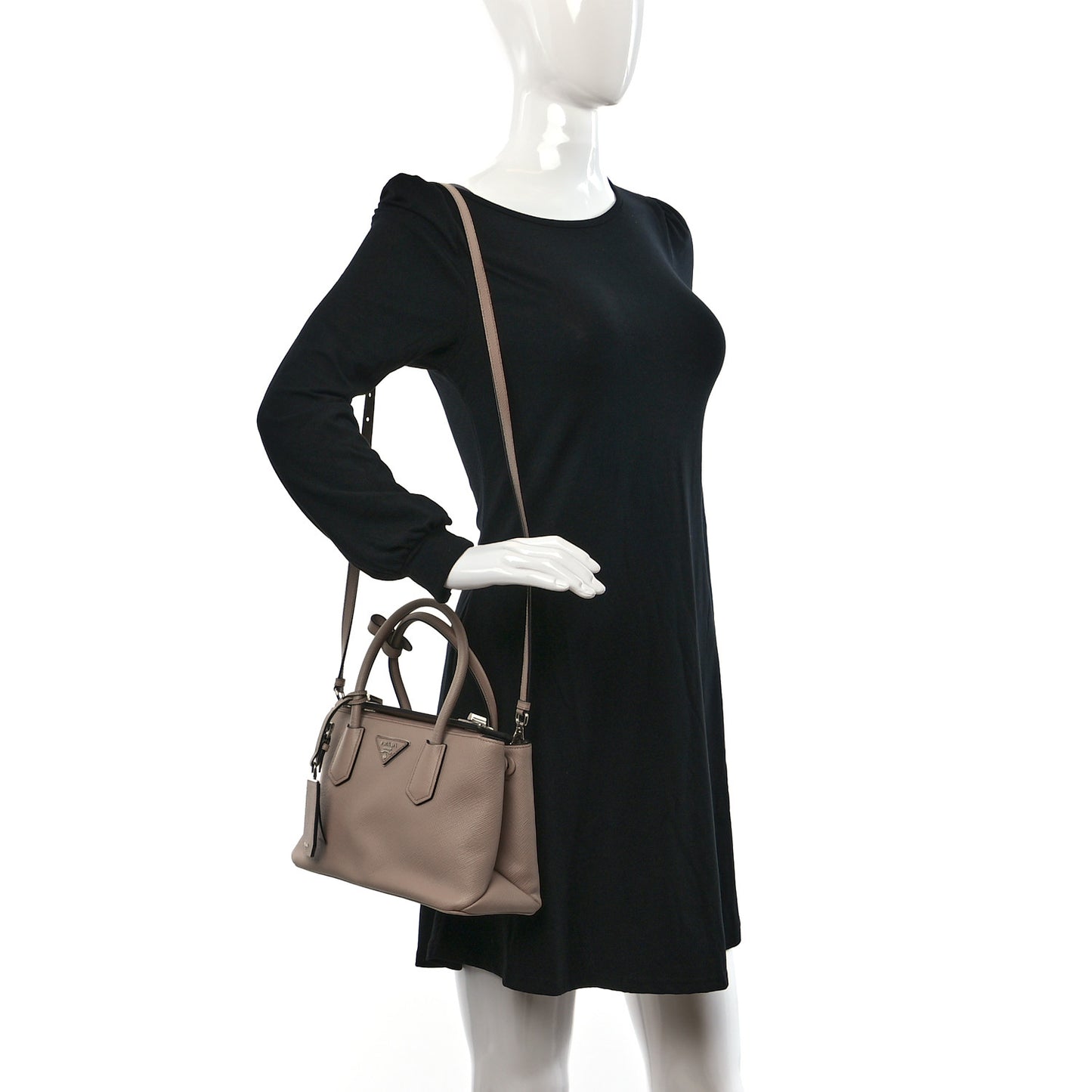 Saffiano Mini Twin Pocket Tote Cammeo
