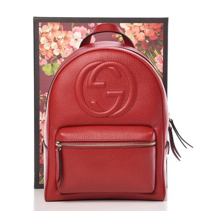 Gucci Pebbled Calfskin Soho Chain Backpack Red 10 of 10