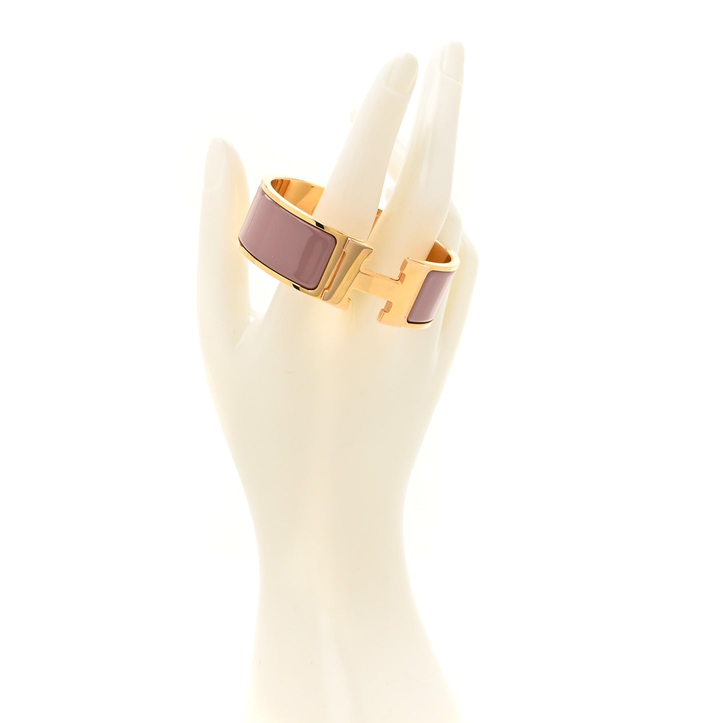 Enamel Wide Clic Clac H Bracelet Rose Velours
