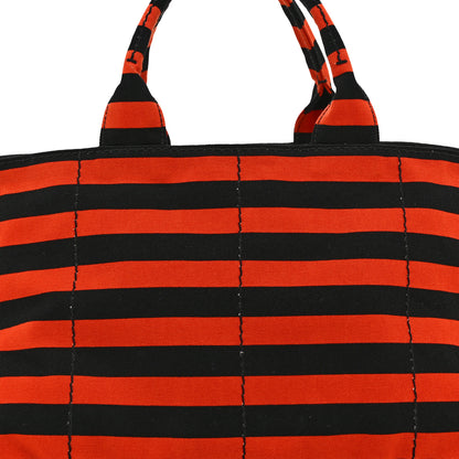 Prada Canapa Striped Tote Arancio 8 of 10