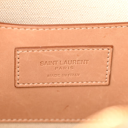 Saint Laurent Raffia Calfskin Small Mica Bag Natural Brown Gold 6 of 17
