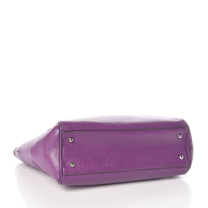 Loewe Calfskin Embossed Logo Shopper Tote Purple 4 of 10