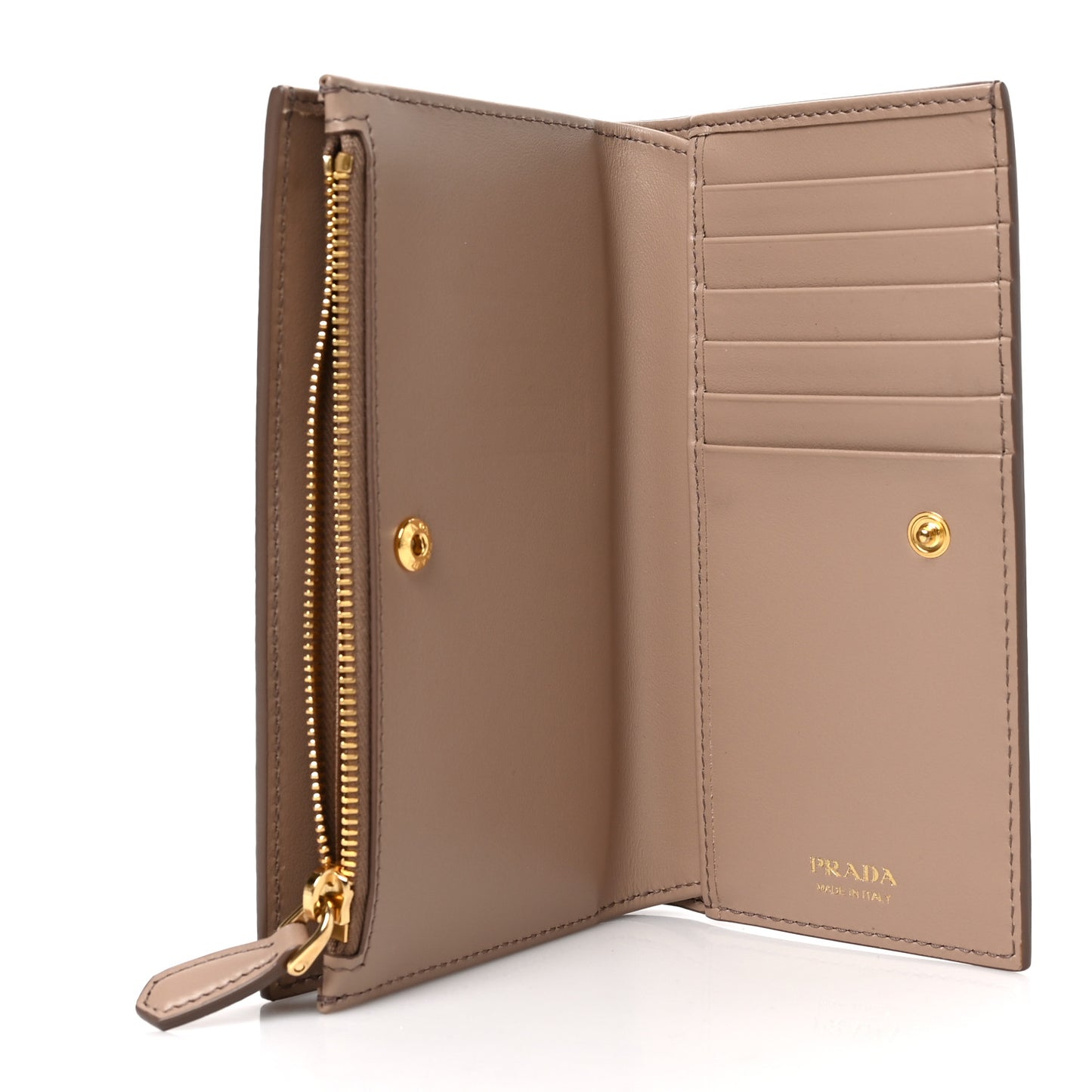 Vitello Daino Zip Wallet Cammeo
