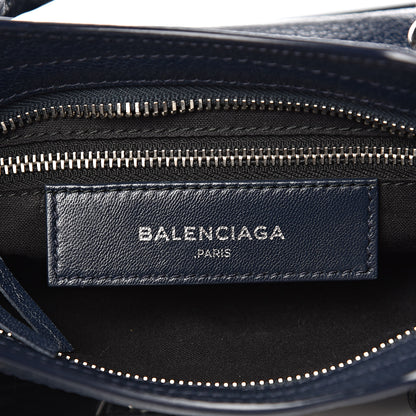 Balenciaga Chevre Silver Metallic Edge Hardware Mini City Bleu Nuit Dark Sea 6 of 9