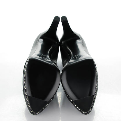 Chanel Calfskin Platform Chain Pumps 36 Black 5 of 8