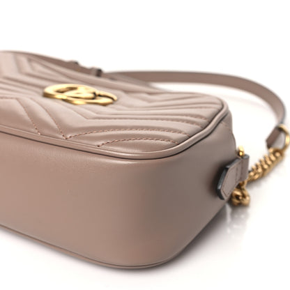 Gucci Calfskin Matelasse Small GG Marmont Chain Shoulder Bag Porcelain Rose 10 of 11