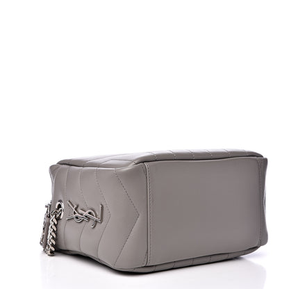 Saint Laurent Calfskin Y Quilted Monogram Small Loulou Bowling Bag Light Grey 3 of 8