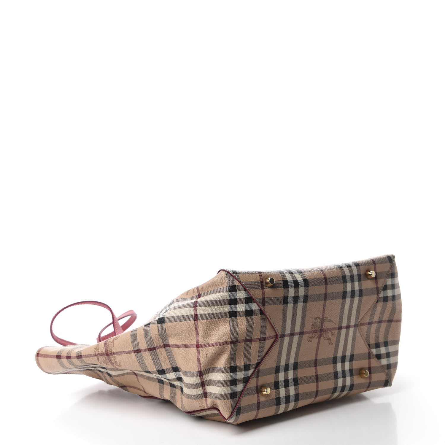 Burberry Haymarket Check Small Canterbury Tote Dark Pink 4 of 13