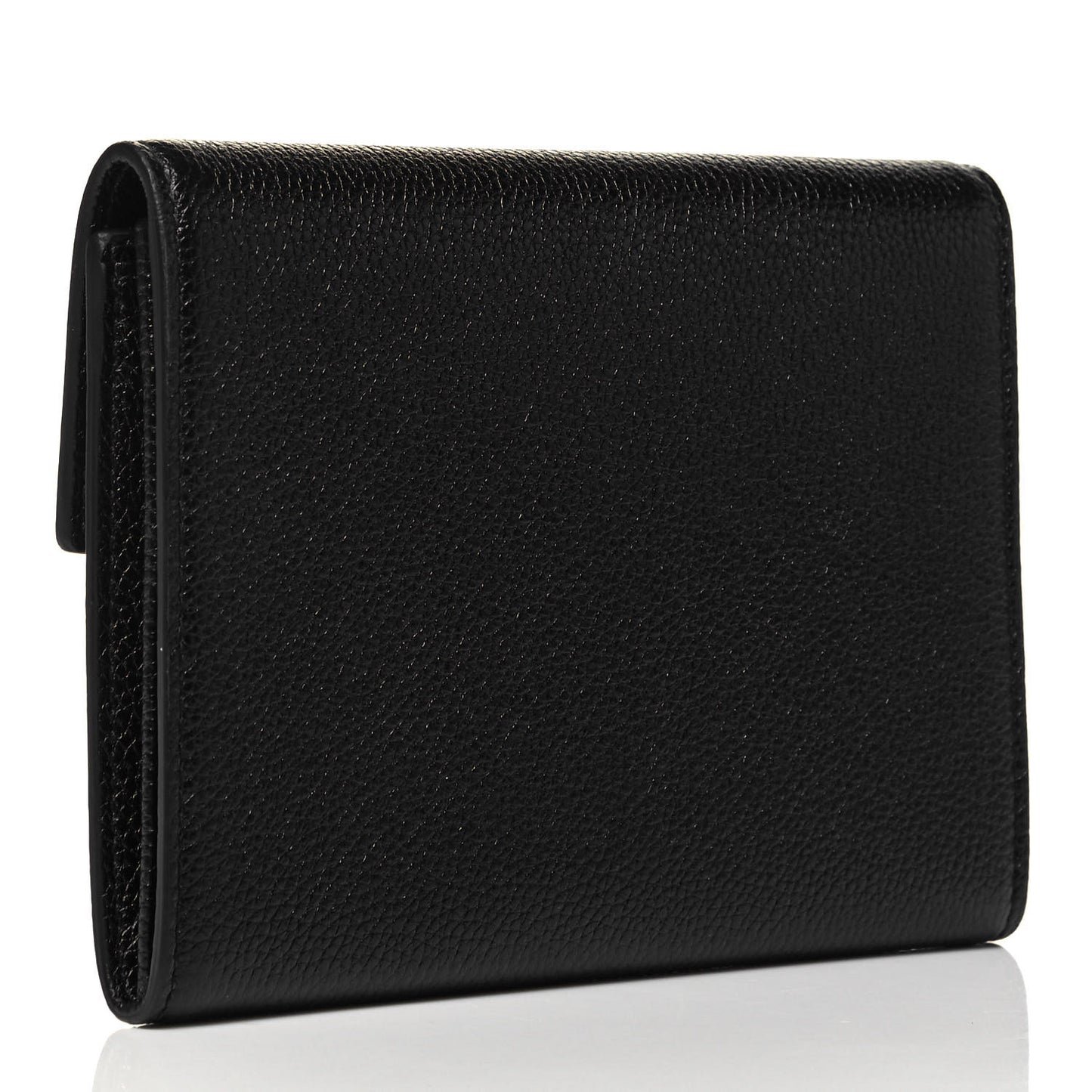 Grainy Calfskin Zumi Flap Card Case Black