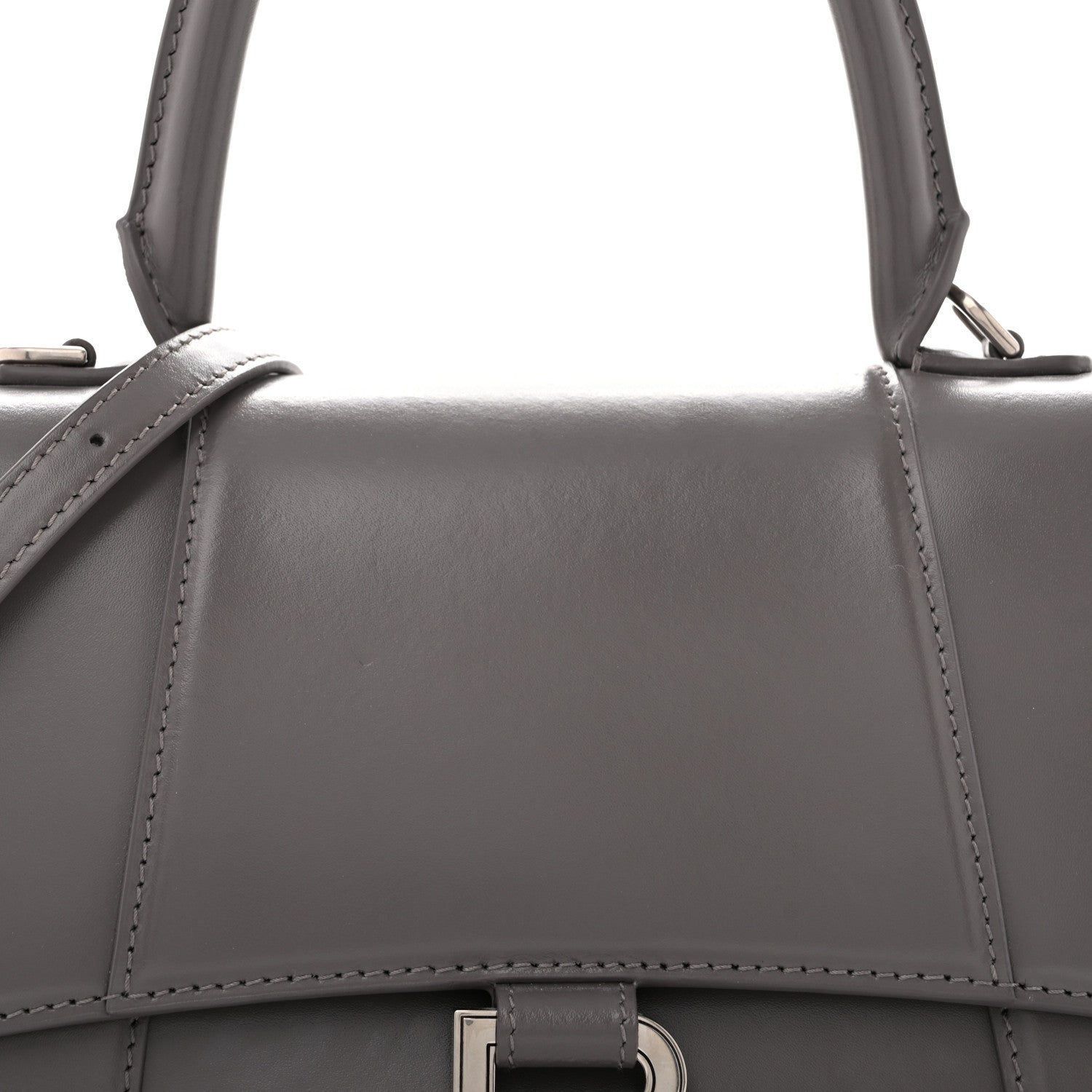 Balenciaga Shiny Box Calfskin Small Hourglass Top Handle Bag Dark Grey 7 of 12