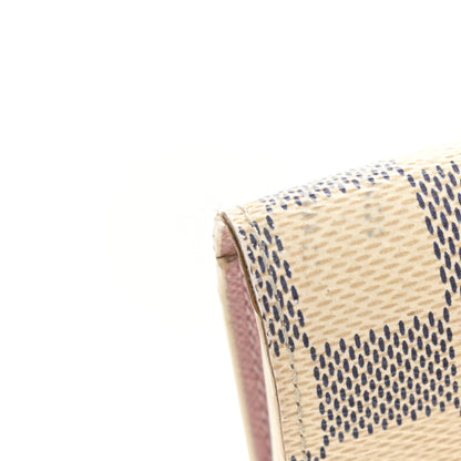 Louis Vuitton Damier Azur Emilie Wallet Rose Ballerine 10 of 10