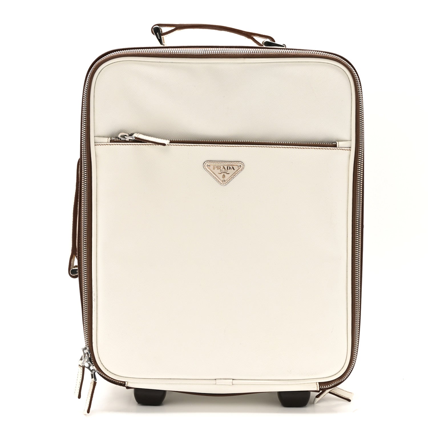 Prada Saffiano Travel Trolley Luggage White 2 of 30