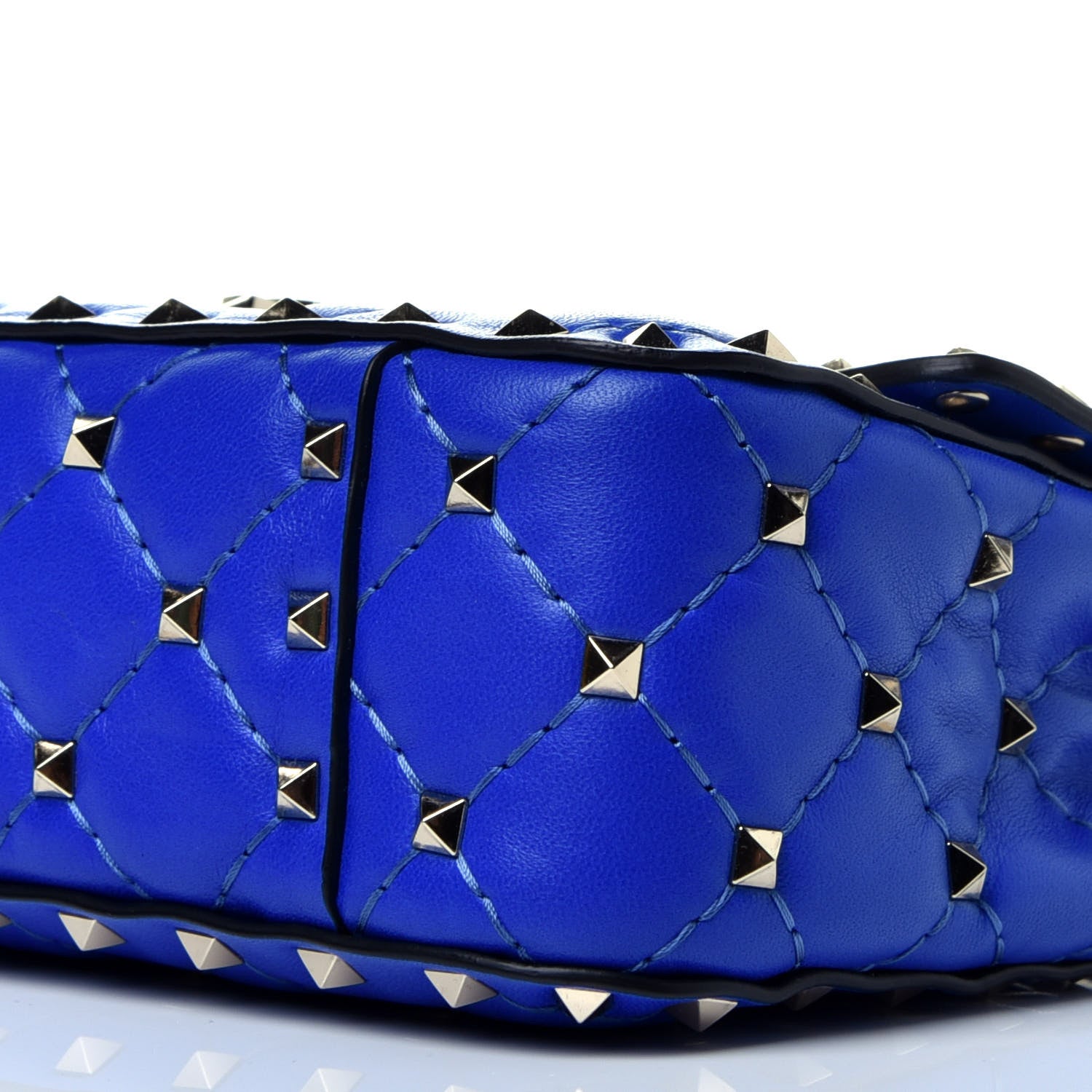 Valentino Garavani Nappa Small Rockstud Spike Shoulder Bag Acid Blue 9 of 9