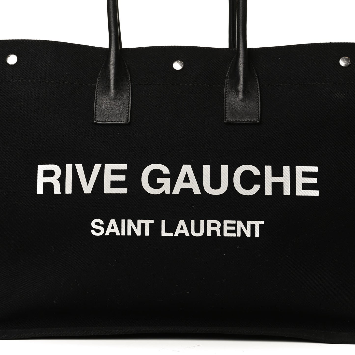 Linen Calfskin Rive Gauche Tote Black