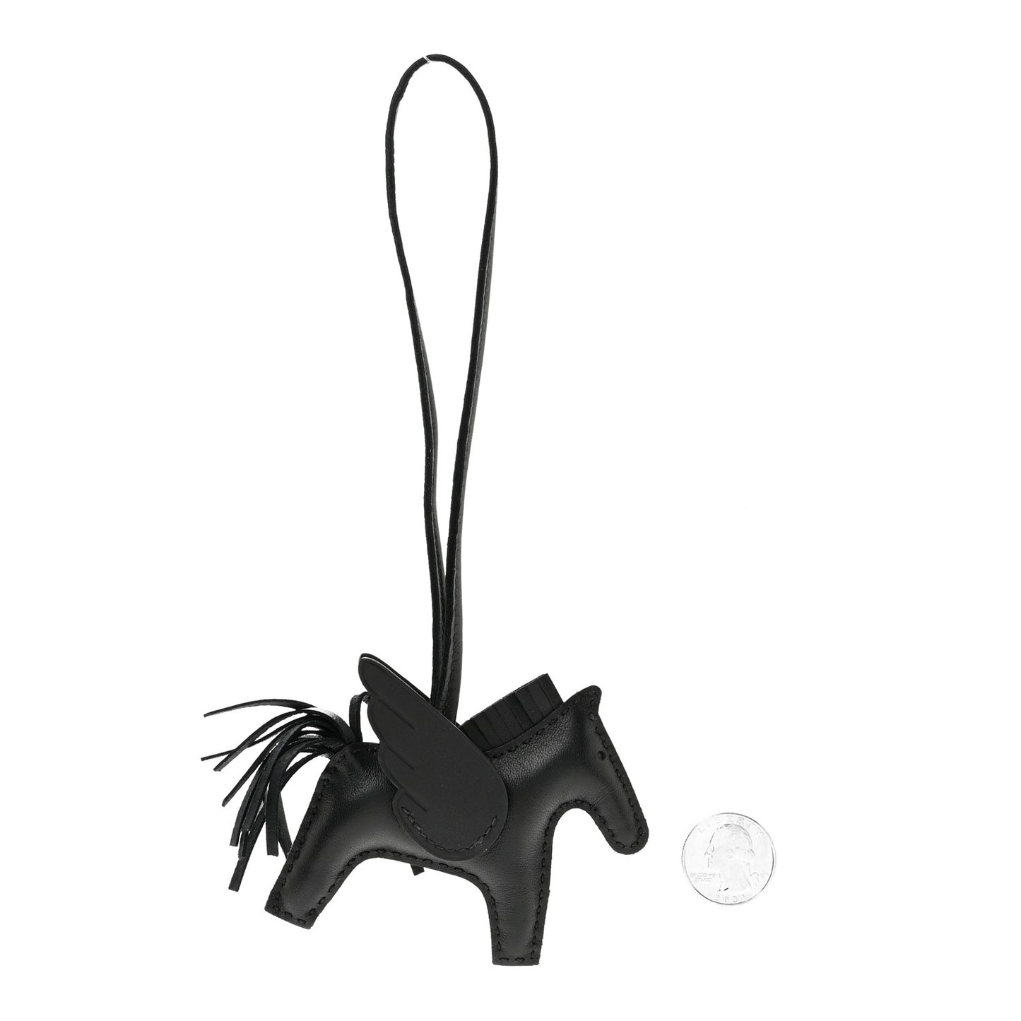 Milo Lambskin Grigri Rodeo Pegase Horse Bag Charm PM So Black