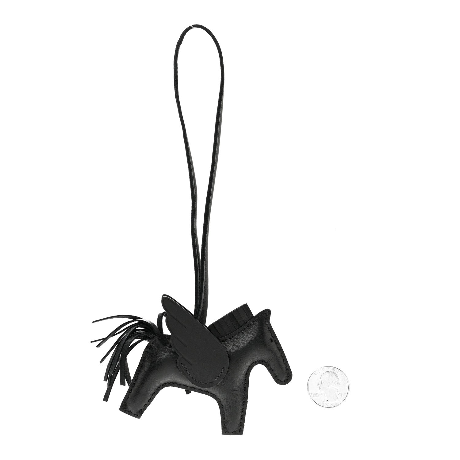 Hermes Milo Lambskin Grigri Rodeo Pegase Horse Bag Charm PM So Black 2 of 5