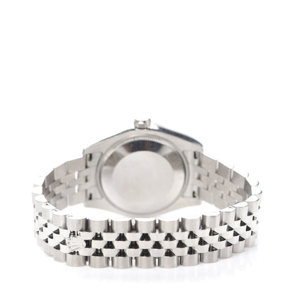 Rolex Stainless Steel 18K White Gold Diamond Black Mother of Pearl 31mm Oyster Perpetual Datejust Watch 178274 3 of 8