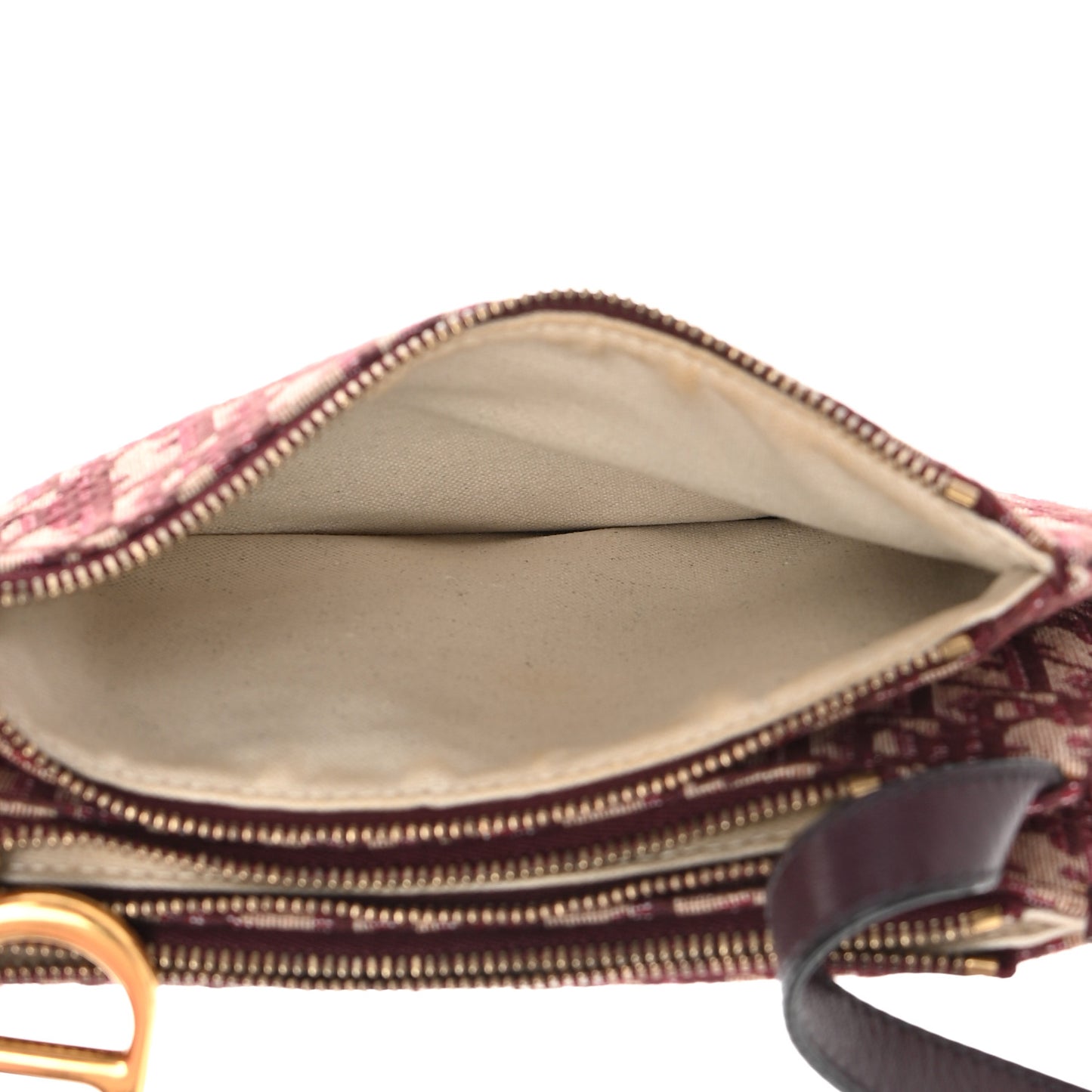 Oblique Saddle Pouch With Strap Burgundy