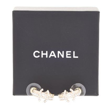 Chanel Metal Crystal Quilted CC Hoop Earrings Gold 5 of 5