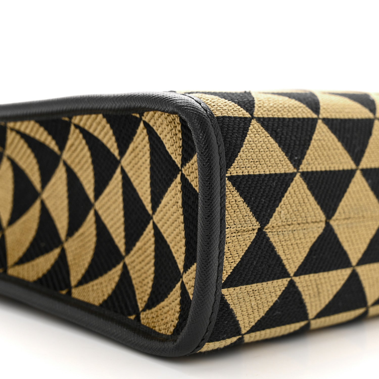 Prada Jacquard Saffiano Triangolo Symbole Embroidered Small Tote Black Corda 9 of 11