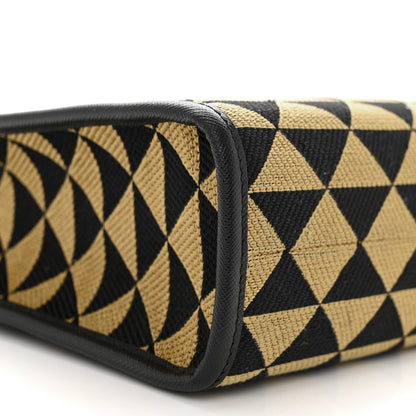 Prada Jacquard Saffiano Triangolo Symbole Embroidered Small Tote Black Corda 9 of 11