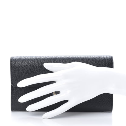 Gucci Dollar Calfskin Interlocking G Continental Wallet Black 2 of 8