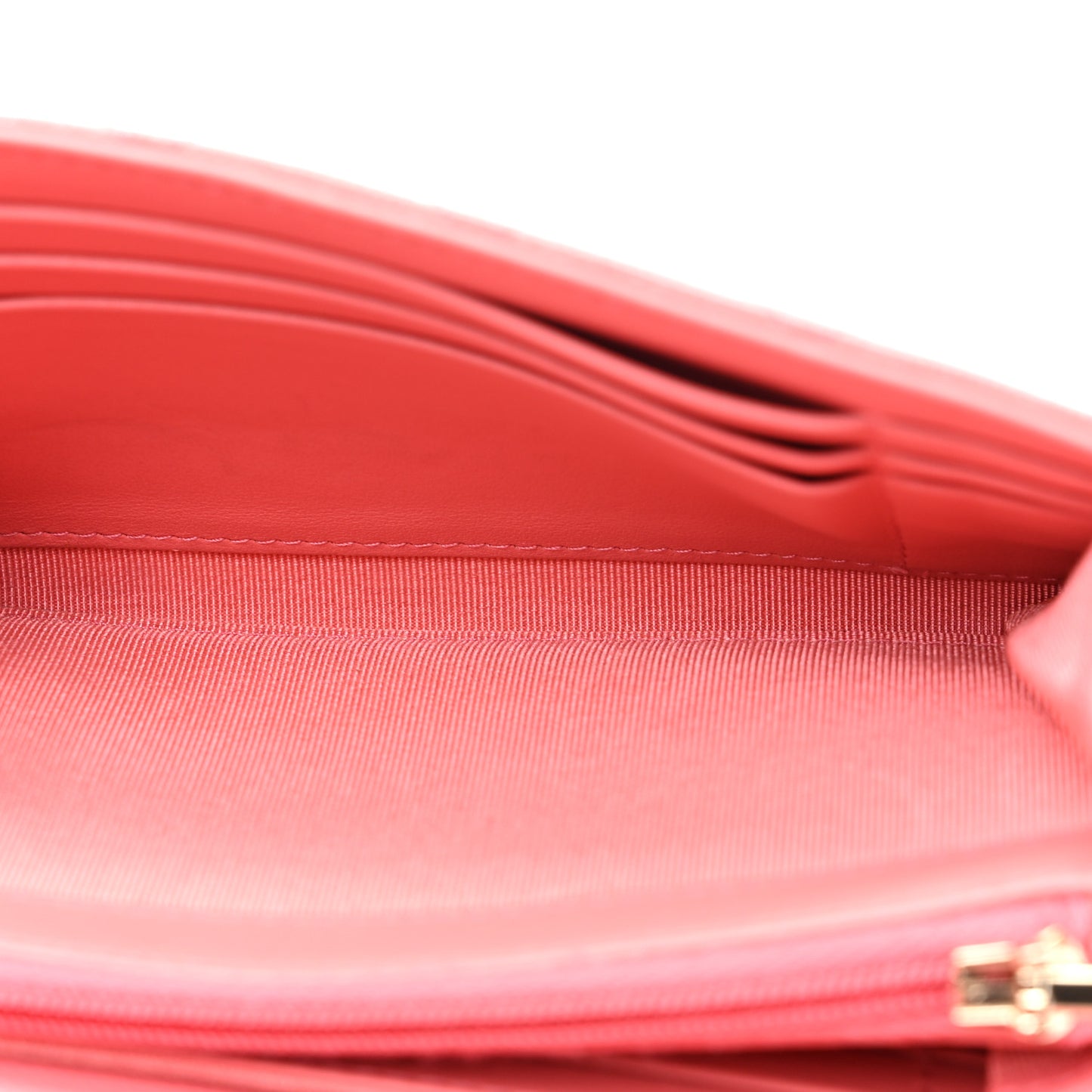 Caviar Quilted Medium Gusset Flap Wallet Pink