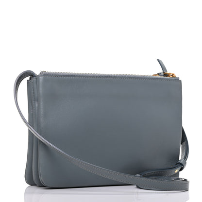 Celine Lambskin Small Trio Crossbody Bag Storm 2 of 8
