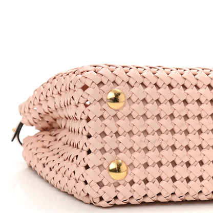 Fendi Nappa Woven Mini Peekaboo Iconic Satchel Rosa Confetto 9 of 10