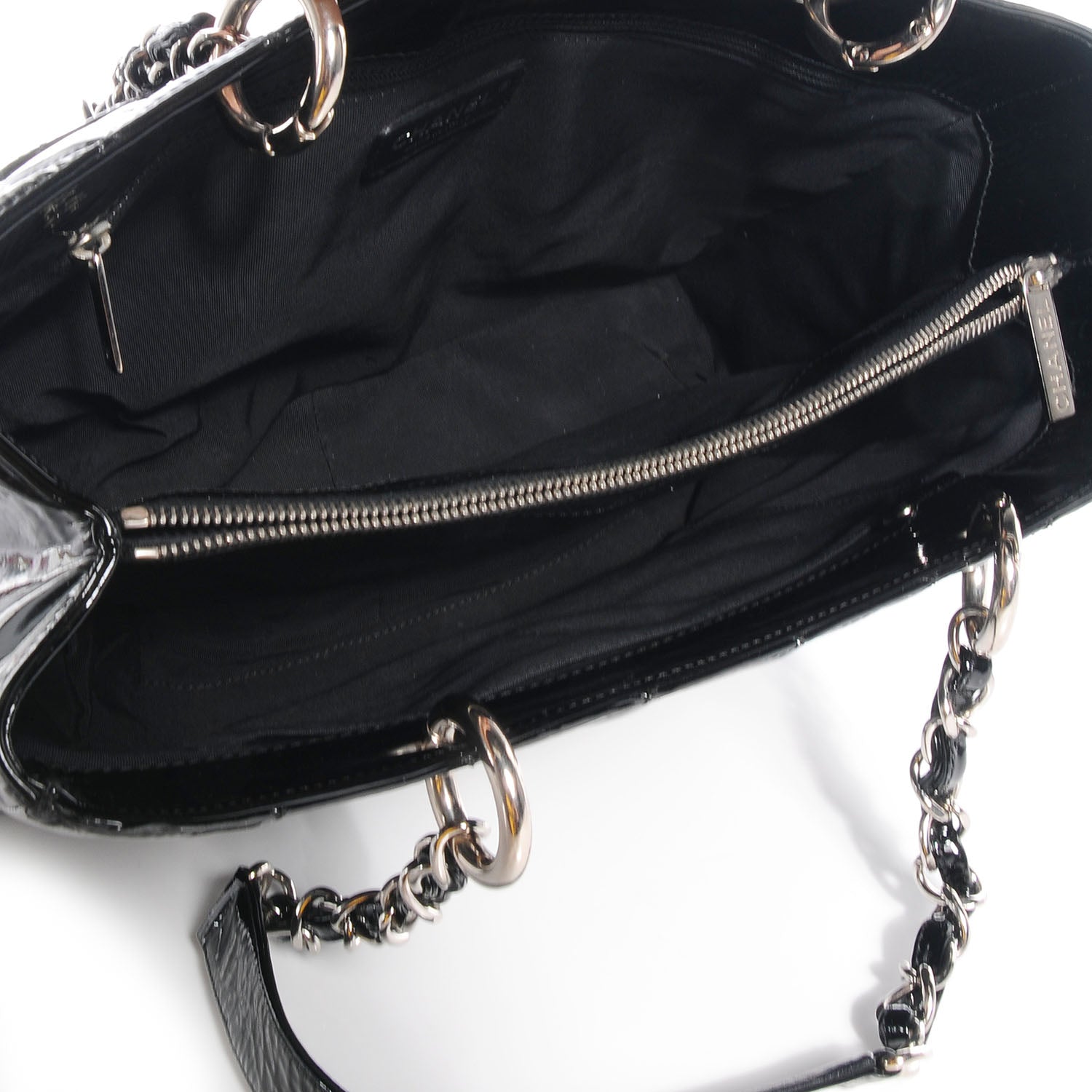 Chanel Patent Grand Shopping Tote GST Black 5 of 7
