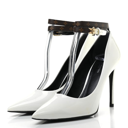 Louis Vuitton Monogram Patent Call Back Pumps 36 White 3 of 12