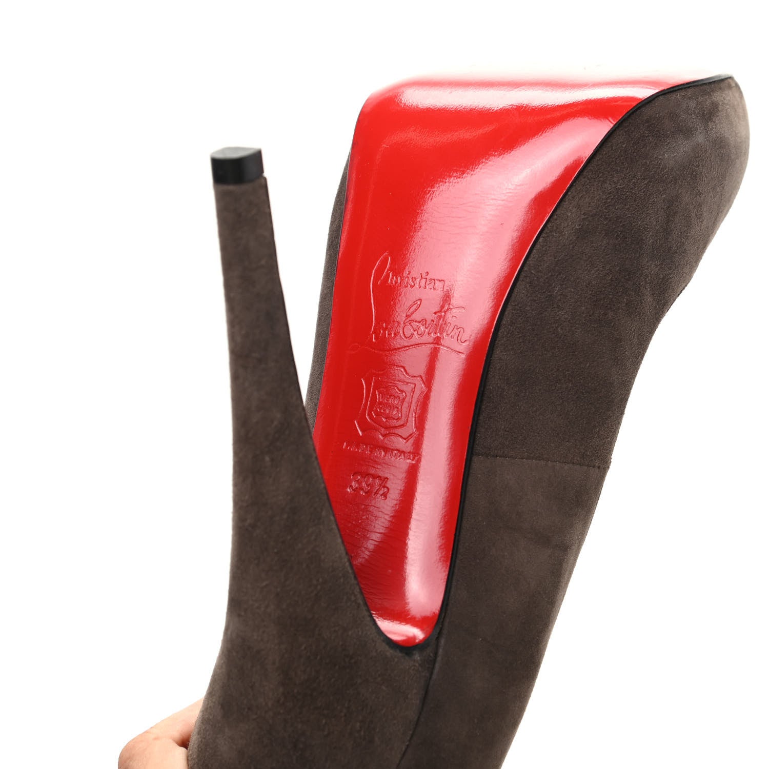 Christian Louboutin Suede Royal Miss Clichy 140 Pumps 39.5 Brown 7 of 7