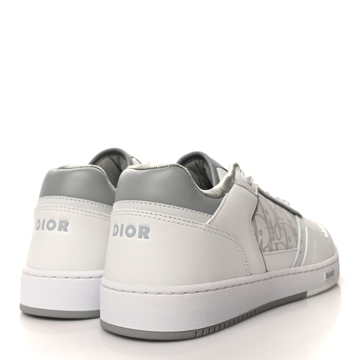 Smooth Calfskin Oblique Galaxy Perforated Mens B27 Low Top Sneakers 42 White Grey