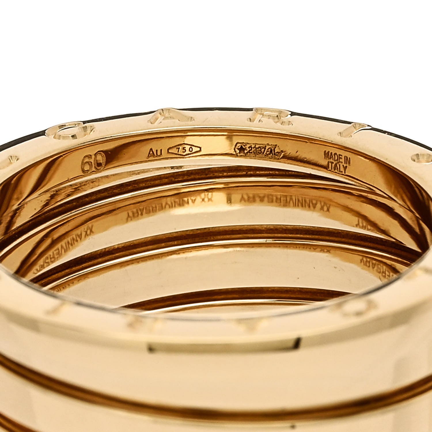 Bulgari 18K Yellow Gold B.Zero1 Five-Band Anniversary Ring 60 9 5 of 7